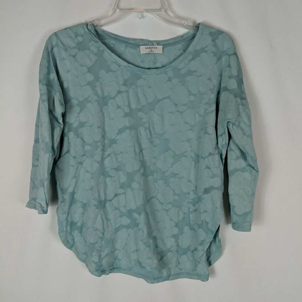 Babaton Light Blue Burnout Like Design 3/4 Sleeve